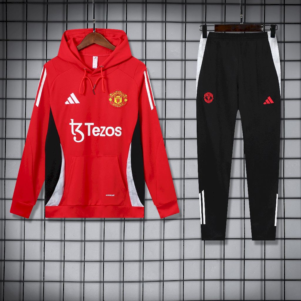 Manchester United 24/25 Winter Hoodie Training Tracksuit Red