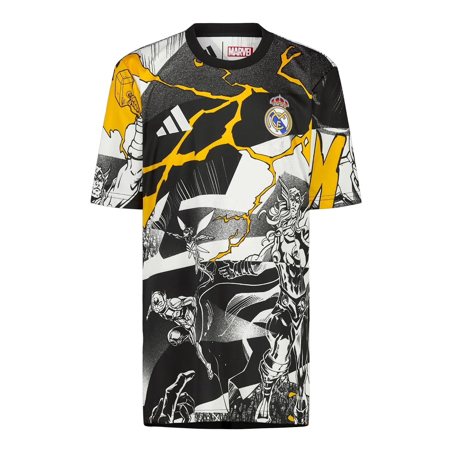Real Madrid Adidas x Marvel Warm Up Shirt 25/26 White/Black
