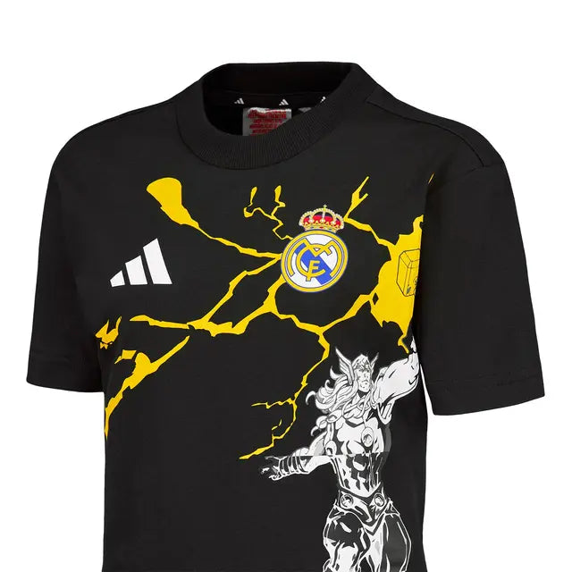 Real Madrid Kids Adidas x Marvel T-Shirt 25/26 Black