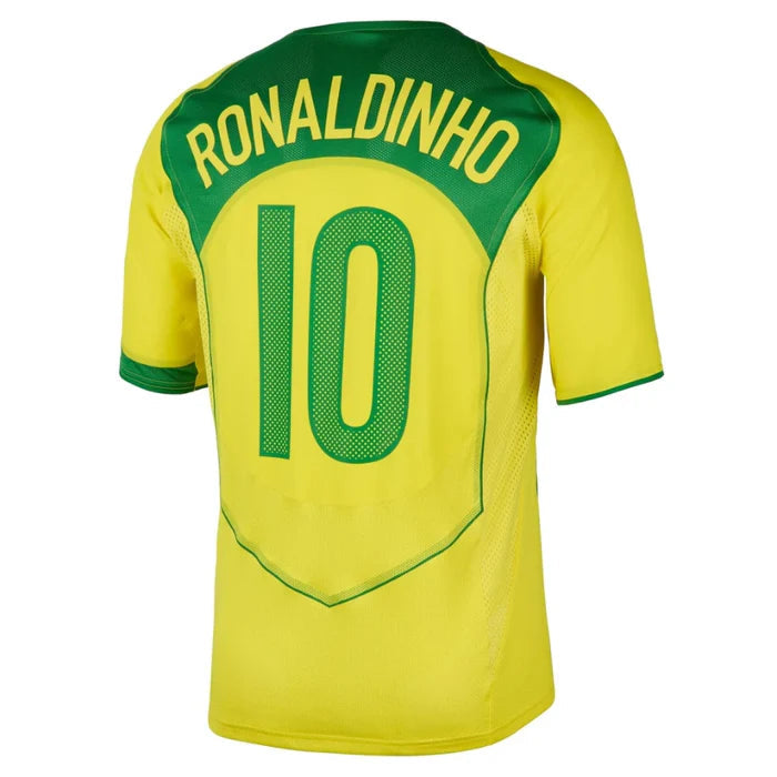 Brazil Retro 2004 Home Jersey - Ronaldinho #10