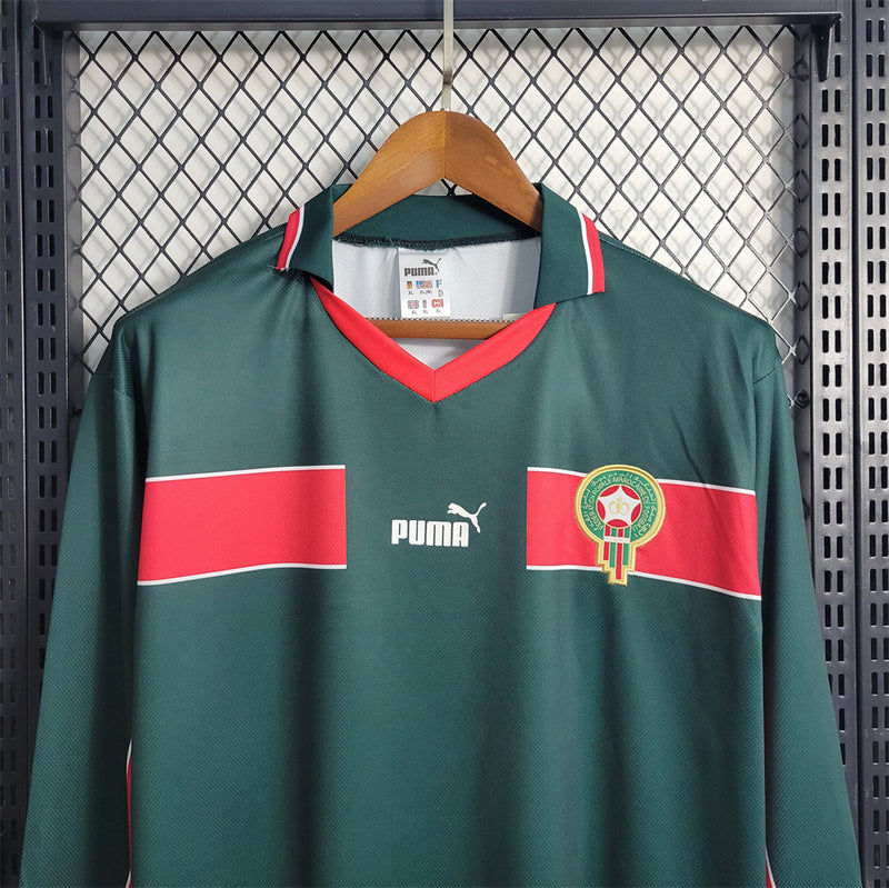 Morocco Retro 1998 Away Green Jersey - Long Sleeve