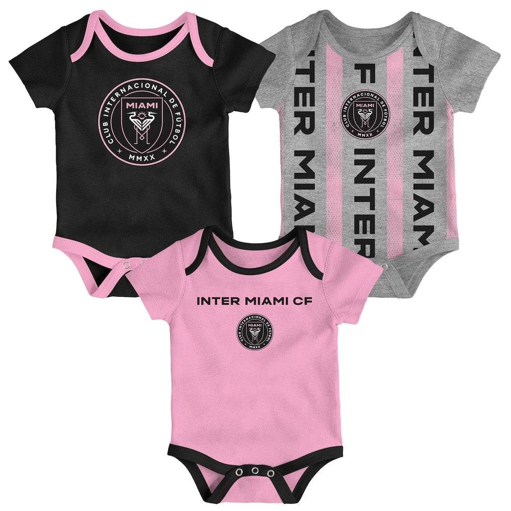 Newborn Inter Miami 3-Pack Bodysuit Set