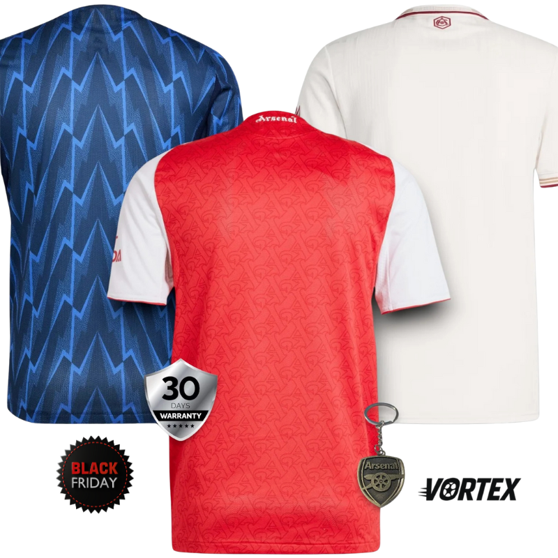 COMBO Arsenal 2025/26 Home, Away and Third Jerseys